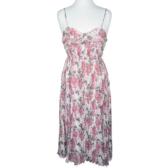 Storia Women’s Romantic Floral Sundress with Pleated Skirt & Smocking Small NWT - Picture 1 of 12